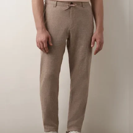 Men's Mid Rise Linen Pants, Brown