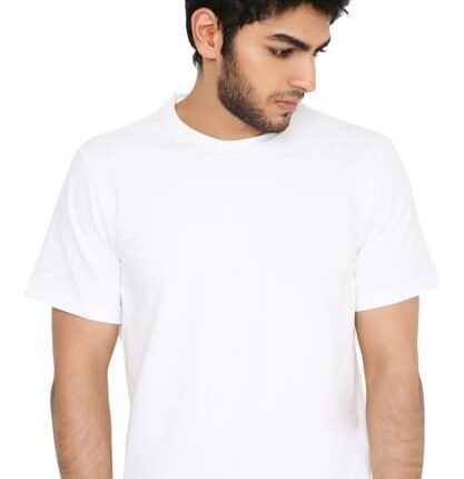 Half Sleeve Modern Style T-Shirt, White