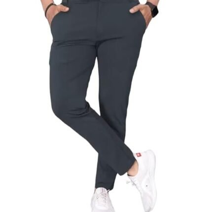 Men's Lycra Blend Trousers, Dark Grey
