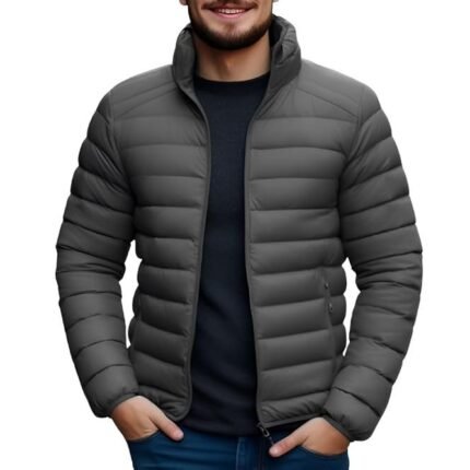 Men's Bomber Nylon Jacket, Grey