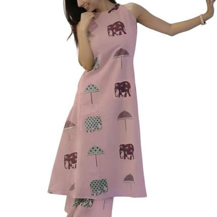 Pure Cotton Kurta Pant Set with Dupatta for Women, Purpple