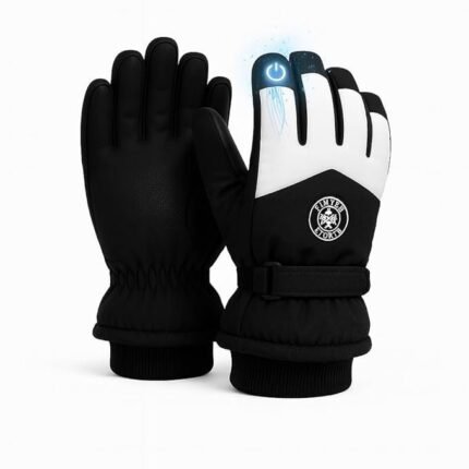 3 Fingers Touch Screen Unisex Woolen Gloves, Thermal Hand Gloves For Men & Women - Black