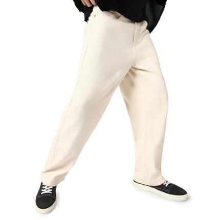 Men's Loose Mid Rise Baggy Jeans - Off White