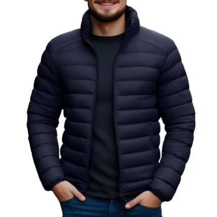Men's Bomber Nylon Jacket, Navy Blue