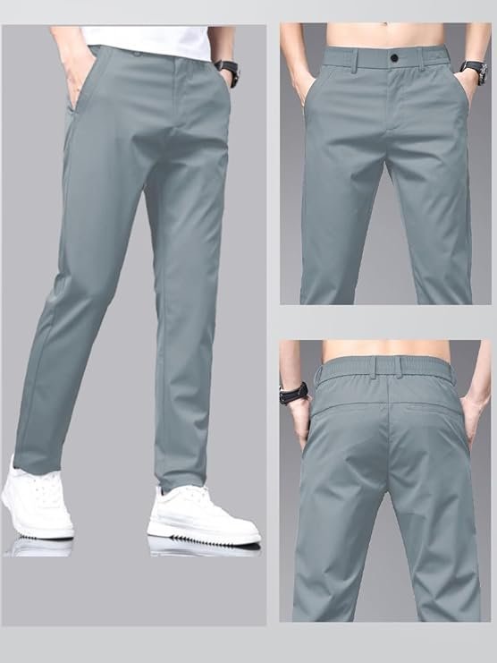Men's Regular Casual Trouser - Grey - Image 5