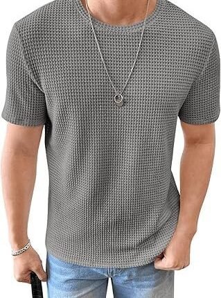 Men's Round Neck T-Shirt, Grey