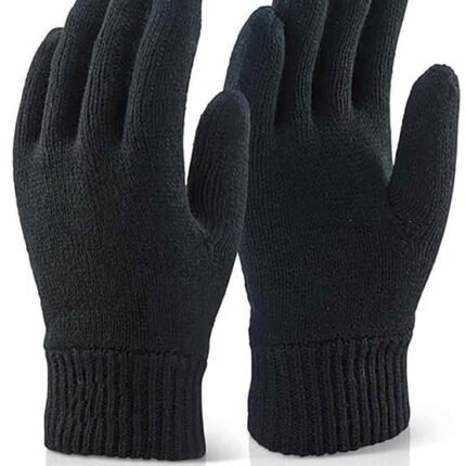 Unisex Winter Woollen Gloves for Men and Women - Black