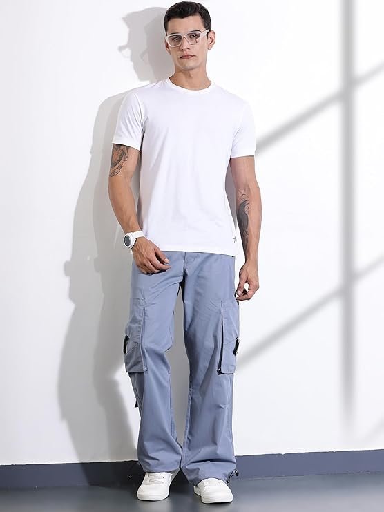 Men's Solid 6 Pocket Chino Pants - Blue - Image 2