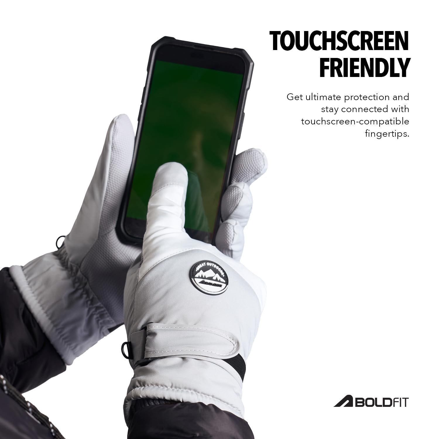 Unisex Winter Ski Gloves - Black - Image 2