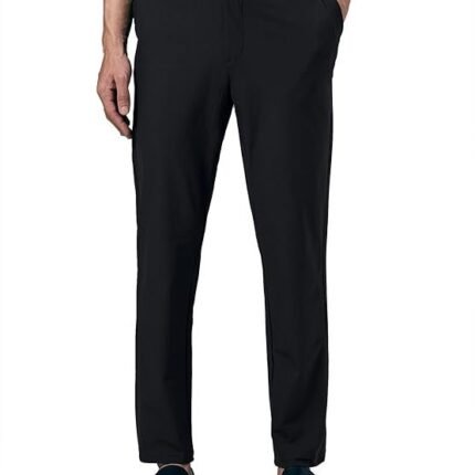 Men's Slim Fit Solid Trousers Pant, Black