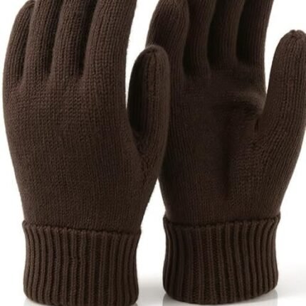 Unisex Winter Woollen Gloves for Men and Women - Coffee