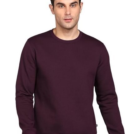 Men's Cotton Round Neck Full Sleeve Sweatshirt, Purple