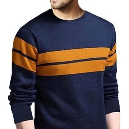 Men's Full Sleeve T-Shirt, Blue/Orange