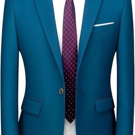 Men's Stylish Party Casual Breasted Blazer, Dark Blue