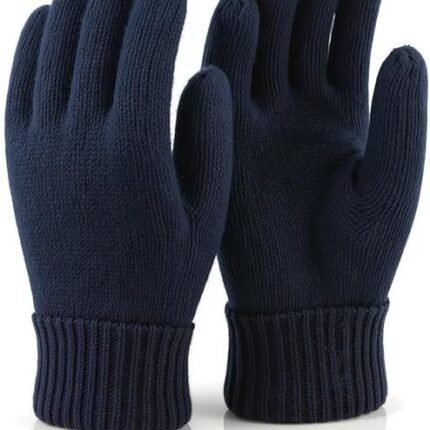 Unisex Winter Woollen Gloves for Men and Women - Navy Blue