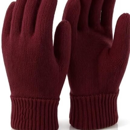 Unisex Winter Woollen Gloves for Men and Women - Maroon