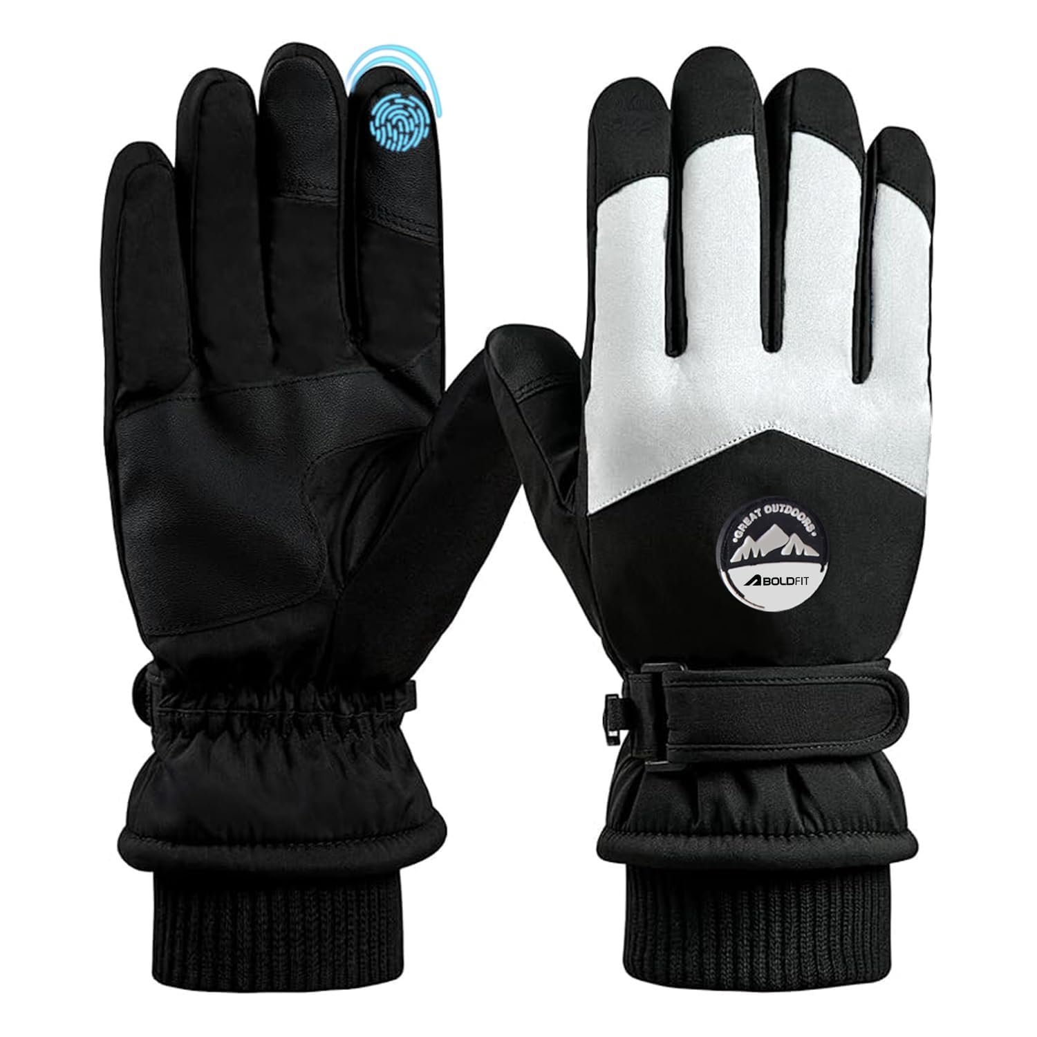 Unisex Winter Ski Gloves - Black