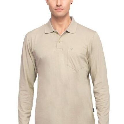 Men's Polo Full Sleeve T-Shirt, Beige