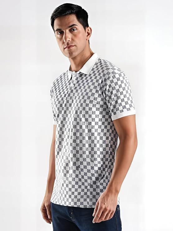Men's Polo Printed T-Shirt, White - Image 5