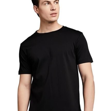 Men's Super Soft Round Neck Solid T-Shirt, Black