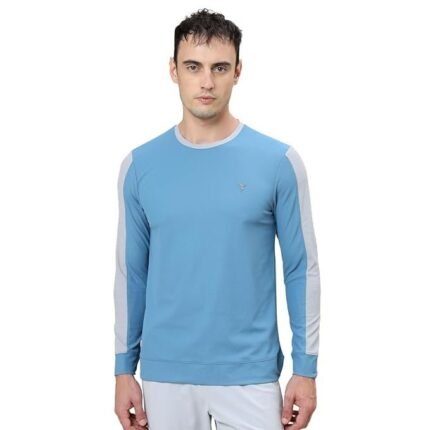 Men's Polyester Slim Fit T-Shirt, Sky Blue