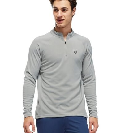 Men's Polyester Solid Hooded Sweatshirt, Grey