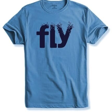 Men's Printed Cotton T-Shirt, Sky Blue