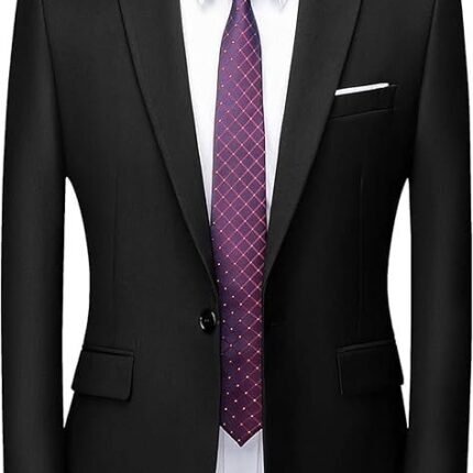 Men's Stylish Party Casual Breasted Blazer, Black