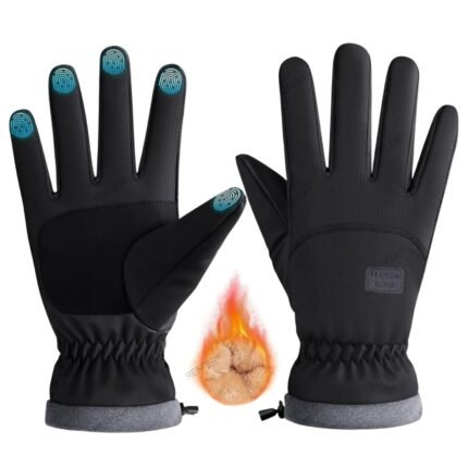 Winter Gloves for Men and Women, Full Hand Touchscreen Winter Gloves - Black