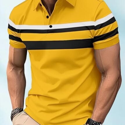 Men Polo Half Sleeve T-Shirt, Yellow
