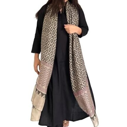 Women's Rayon Viscose Straight Solid Kurta with Pant & Dupatta, Black