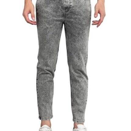 Men Mid Rise Regular Fit Jogger Jeans - Light Grey