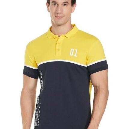 Men's Polo T-Shirt, Yellow/Black
