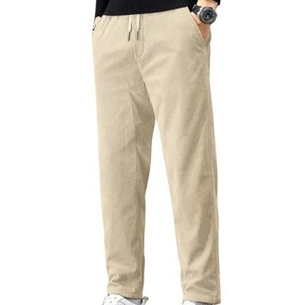 Men's Comfortable Corduroy Pants, Cream