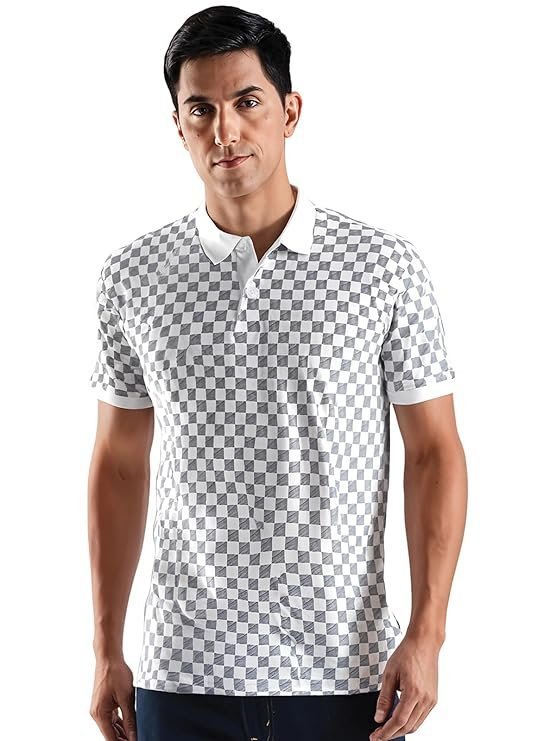 Men's Polo Printed T-Shirt, White