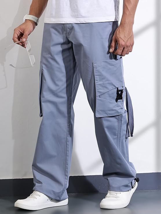 Men's Solid 6 Pocket Chino Pants - Blue - Image 4