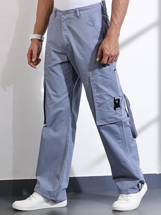 Men's Solid 6 Pocket Chino Pants - Blue - Image 3