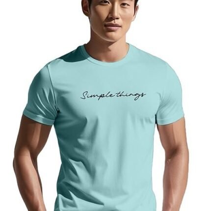 Men's Trendy Printed T-Shirt, Sky Blue