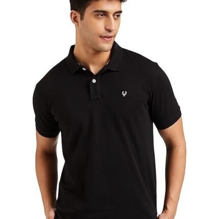 Men's Cotton Regular Fit Polo T-Shirt, Black