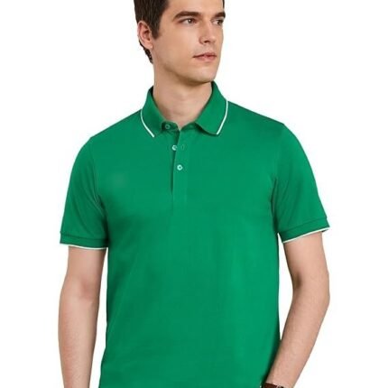 Men's Cotton Stretch Solid Polo T-Shirt, Green