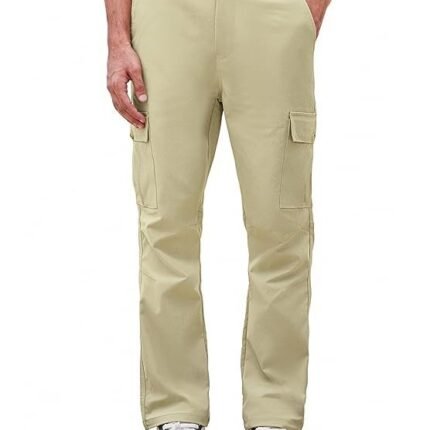 Cargo Elastic Waist Band Cargo Pants for Men - Beige