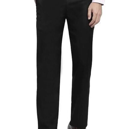 Men's Regular Fit Formal Trousers, Black