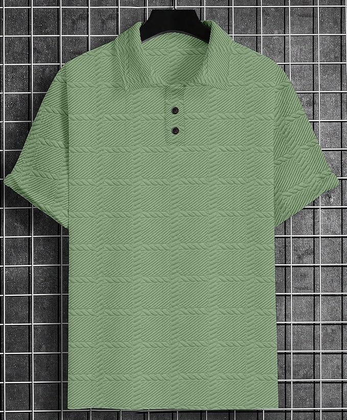 Men's Polo T-Shirt, Olive Green - Image 3