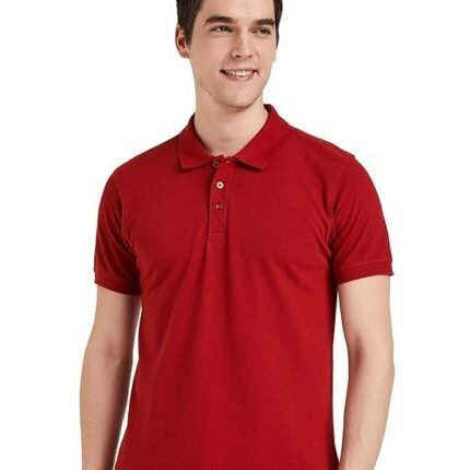 Men's Cotton Rich Solid Polo T-Shirt, Red