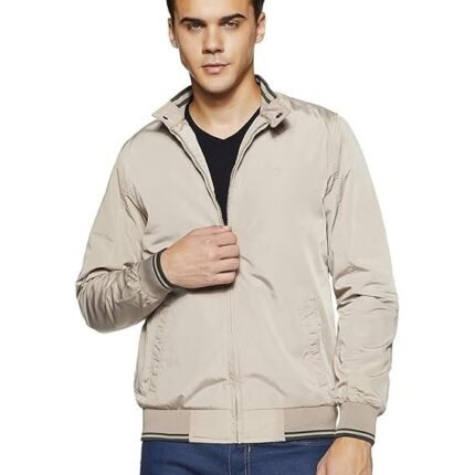 Men's Polyester Casual Jacket, Beige