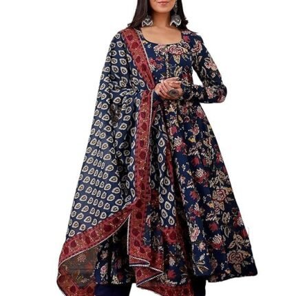 Women's Viscose Kurta and Pant with Dupatta Set, Blue