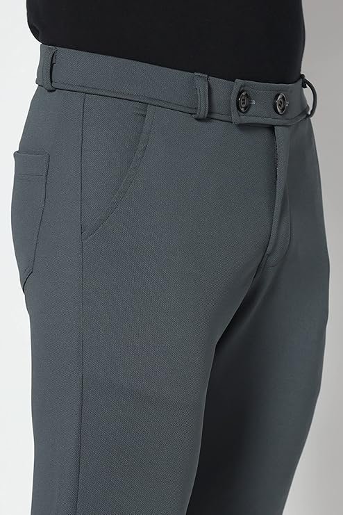 Men's Formal Trousers, Dark Grey - Image 3