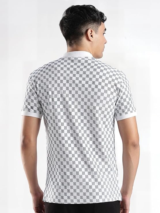 Men's Polo Printed T-Shirt, White - Image 2