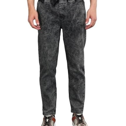 Men Mid Rise Regular Fit Jogger Jeans - Dark Grey