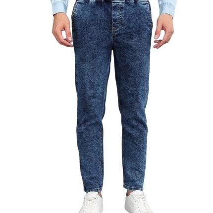 Men Mid Rise Regular Fit Jogger Jeans - Dark Blue